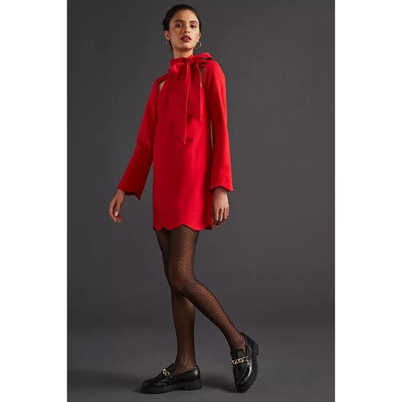 Maeve Neck Tie Shift Mini Dress size large - Picture 4 of 13